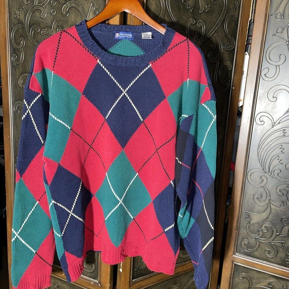 Austin Reed‎ 100% Cotton Knit Pull Over Sweater Men's Size L